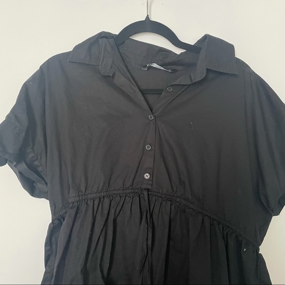 Zara Button Up Dress with Peplums and Tie Waist - Picture 2 of 5